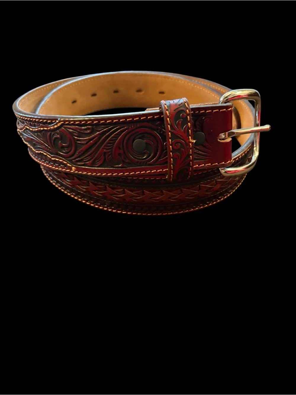 Tony Lama PUEBLO LACE Leather Belt Size 36 C42494 NWT